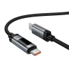 Кабель Hoco U148 USB C to USB C PD 6A 240W 1.2 m з дисплеєм Black (6942007668682)