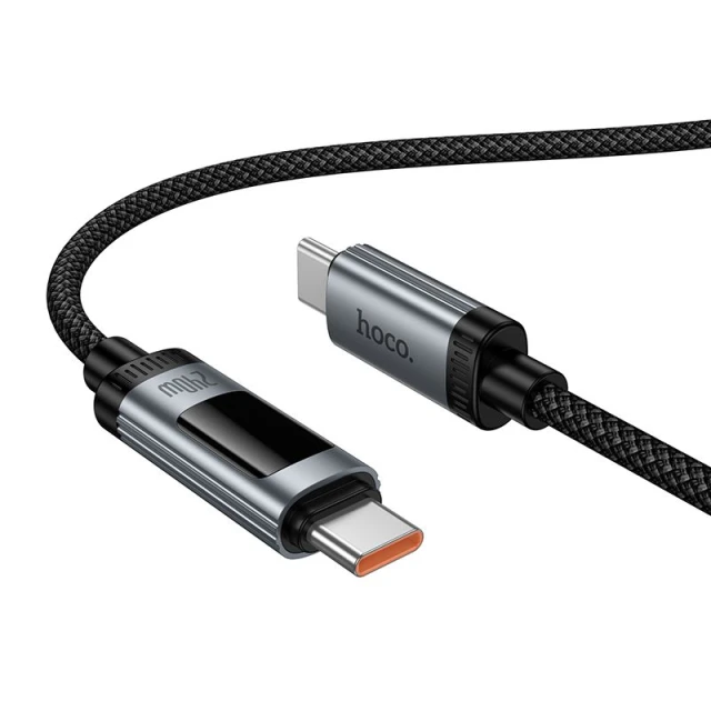 Кабель Hoco U148 USB C to USB C PD 6A 240W 1.2 m з дисплеєм Black (6942007668682)