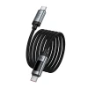 Кабель Hoco U148 USB C to USB C PD 6A 240W 1.2 m з дисплеєм Black (6942007668682)
