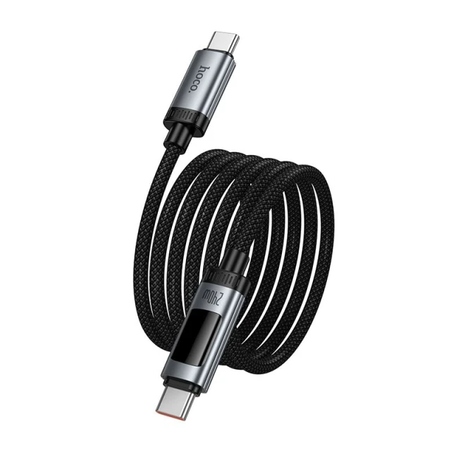 Кабель Hoco U148 USB C to USB C PD 6A 240W 1.2 m з дисплеєм Black (6942007668682)