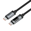 Кабель Hoco U148 USB C to USB C PD 6A 240W 1.2 m з дисплеєм Black (6942007668682)