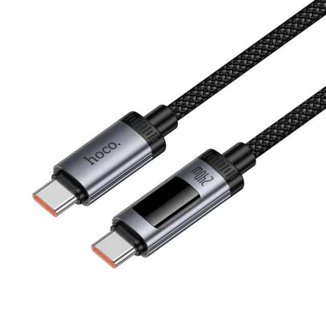 Кабель Hoco U148 USB C to USB C PD 6A 240W 1.2 m з дисплеєм Black (6942007668682)
