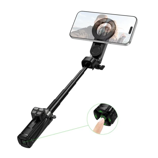 Штатив Hoco K27 Pro з магнітним та універсальним кріпленням з бездротовим пультом Black (6942007668743)