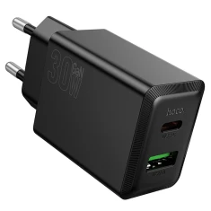 Мережевий зарядний пристрій Hoco N71 USB A + USB C QC3.0 PD AFC 30W Black (6942007670913)