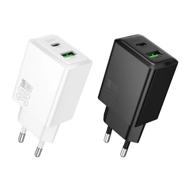 Мережевий зарядний пристрій Hoco N71 USB A + USB C QC3.0 PD AFC 3A 30W White (6942007670920)