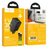 Мережевий зарядний пристрій Hoco N71 USB A + USB C QC3.0 3A 30W + кабель USB C Black (6942007670937)