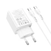 Мережевий зарядний пристрій Hoco N71 USB A + USB C QC3.0 3A 30W + кабель USB C White (6942007670944)