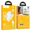 Мережевий зарядний пристрій Hoco N71 USB A + USB C QC3.0 3A 30W + кабель USB C White (6942007670944)