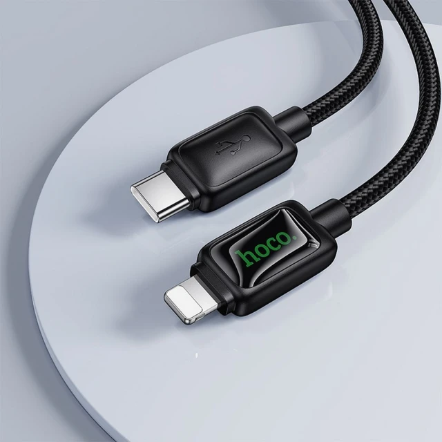 Кабель Hoco U146 USB C до Lightning PD 30W 1.2 м з LCD Black (6942007671361)