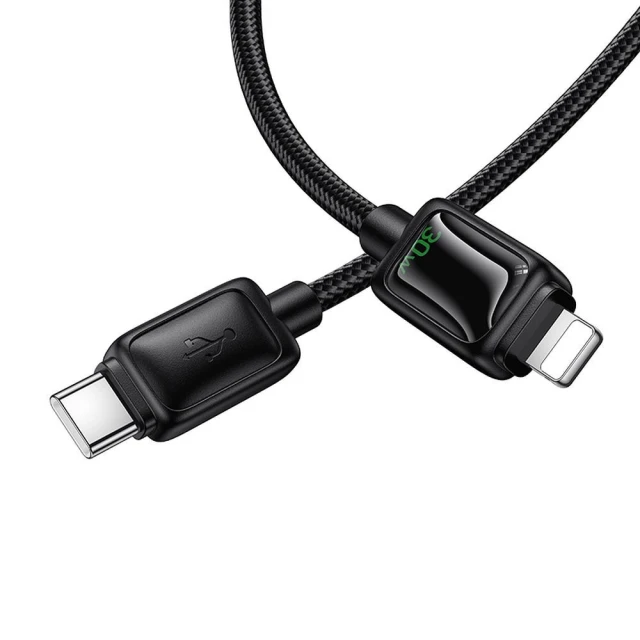 Кабель Hoco U146 USB C до Lightning PD 30W 1.2 м з LCD Black (6942007671361)