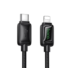 Кабель Hoco U146 USB C до Lightning PD 30W 1.2 м з LCD Black (6942007671361)