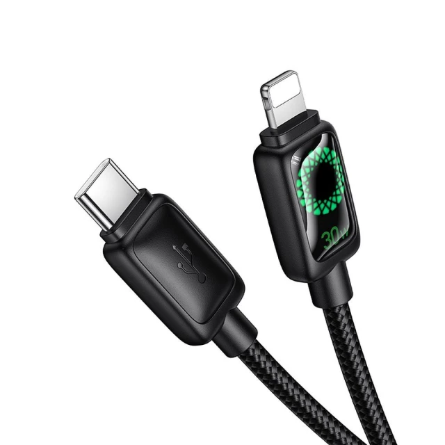 Кабель Hoco U146 USB C до Lightning PD 30W 1.2 м з LCD Black (6942007671361)