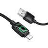 Кабель USB A к Lightning Hoco 2,4A 1,2 м с LCD U146 Black (6942007671378)
