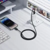 Кабель USB A к Lightning Hoco 2,4A 1,2 м с LCD U146 Black (6942007671378)