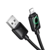 Кабель USB A к Lightning Hoco 2,4A 1,2 м с LCD U146 Black (6942007671378)