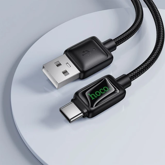 Кабель Hoco U146 USB A to USB C 3A 1.2 m з LCD Black (6942007671385)