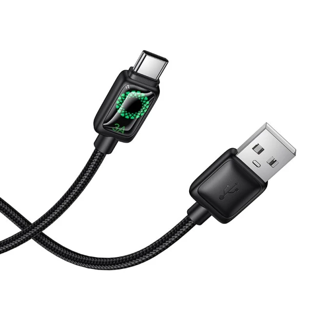 Кабель Hoco U146 USB A to USB C 3A 1.2 m з LCD Black (6942007671385)