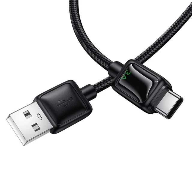 Кабель Hoco U146 USB A to USB C 3A 1.2 m з LCD Black (6942007671385)