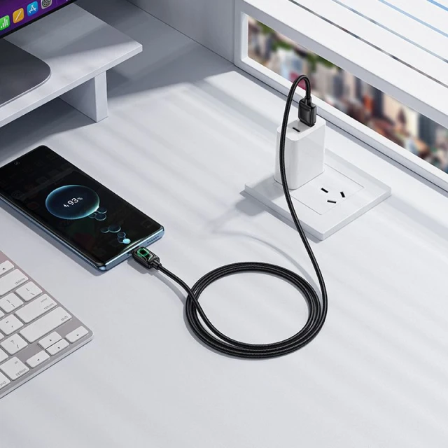 Кабель Hoco U146 USB A to USB C 3A 1.2 m з LCD Black (6942007671385)