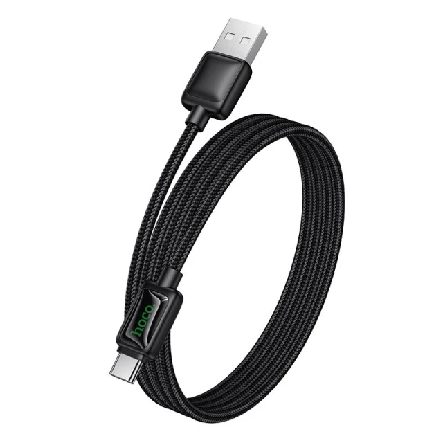 Кабель Hoco U146 USB A to USB C 3A 1.2 m з LCD Black (6942007671385)