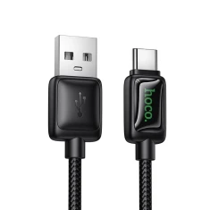 Кабель Hoco U146 USB A to USB C 3A 1.2 m з LCD Black (6942007671385)