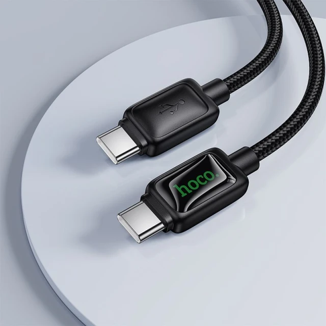 Кабель Hoco U146 USB C to USB C 3A 60W 1.2 m з LCD Black (6942007671392)