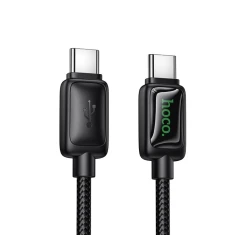 Кабель Hoco U146 USB C to USB C 3A 60W 1.2 m з LCD Black (6942007671392)