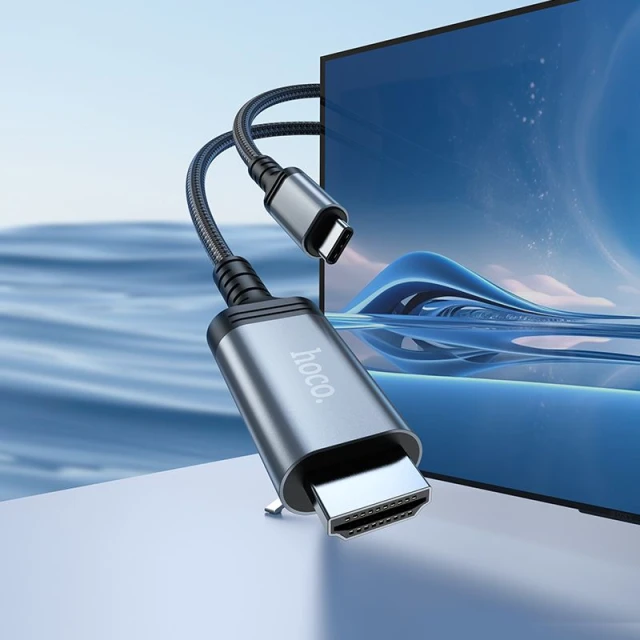 Кабель Hoco UA43 USB-C to HDMI 4K 30Hz 2m Grey (6942007671491)