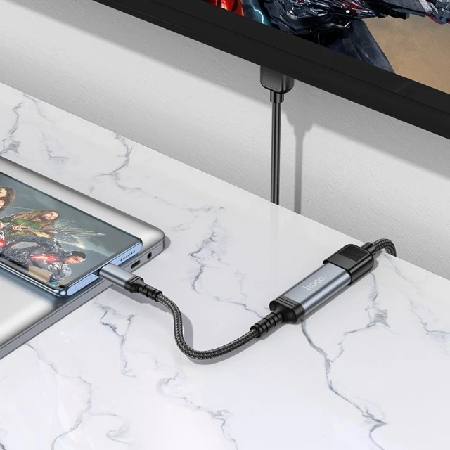 Переходник Hoco UA43A USB-C to HDMI 4K 30Hz 0.2m Grey (6942007671507)