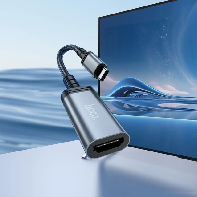 Переходник Hoco UA43A USB-C to HDMI 4K 30Hz 0.2m Grey (6942007671507)