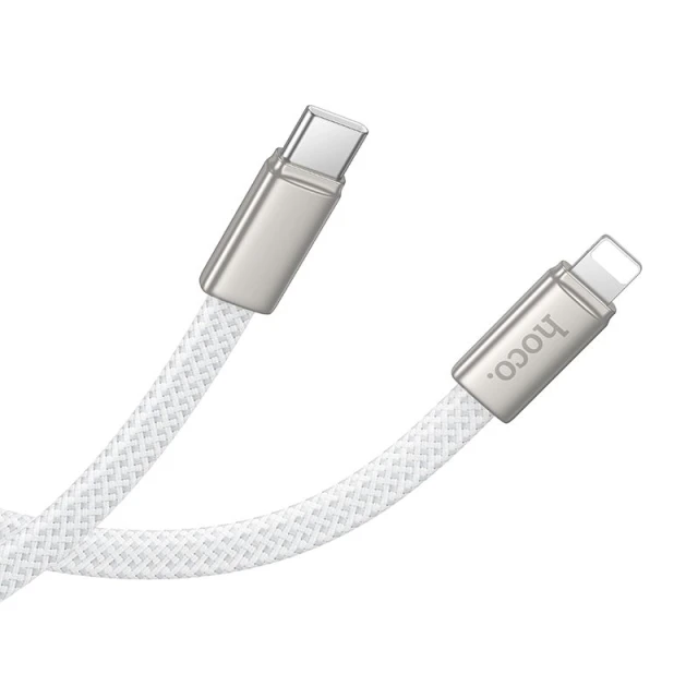 Кабель Hoco X125 USB C до Lightning PD 30W плоский 1 м White (6942007671675)