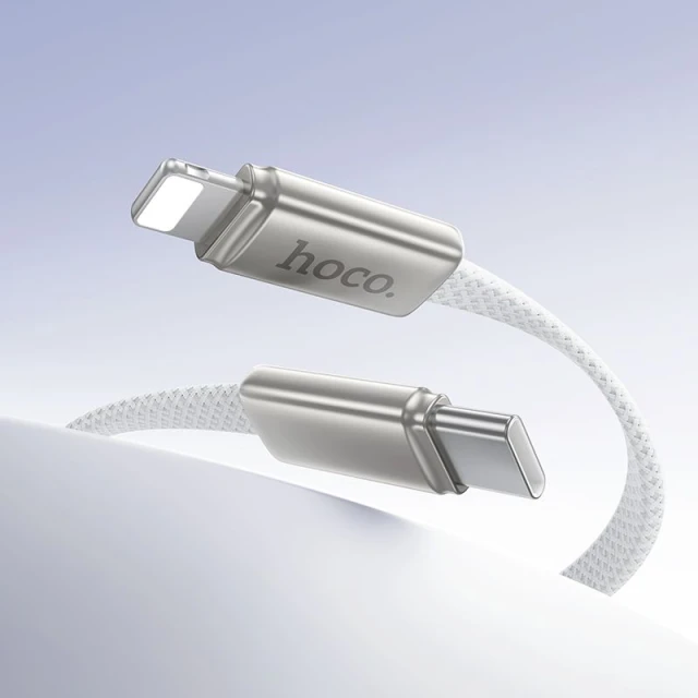 Кабель Hoco X125 USB C до Lightning PD 30W плоский 1 м White (6942007671675)