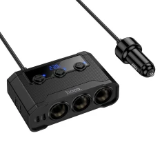 Автомобільний зарядний пристрій Hoco Z64 з розгалужувачем 2x USB A + 2x USB C + 3 порти прикурювача QC3.0 PD 240W Black (6942007671743)