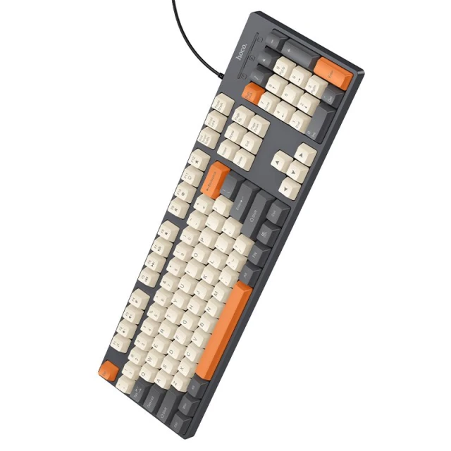 Клавіатура провідна QWERTY Hoco GM61 White Grey Orange (6942007672085)