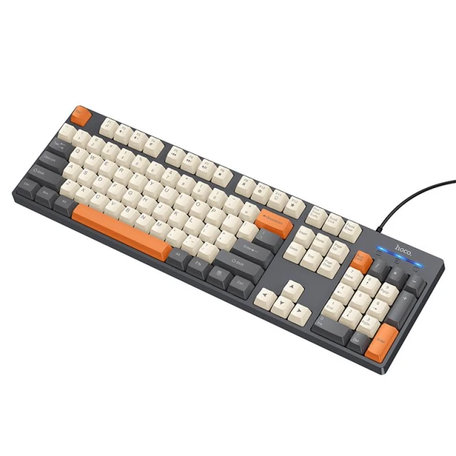 Клавіатура провідна QWERTY Hoco GM61 White Grey Orange (6942007672085)