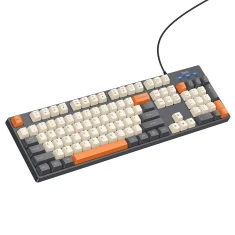 Клавіатура провідна QWERTY Hoco GM61 White Grey Orange (6942007672085)