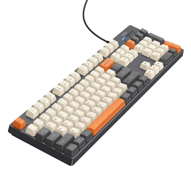 Клавіатура провідна QWERTY Hoco GM61 White Grey Orange (6942007672085)