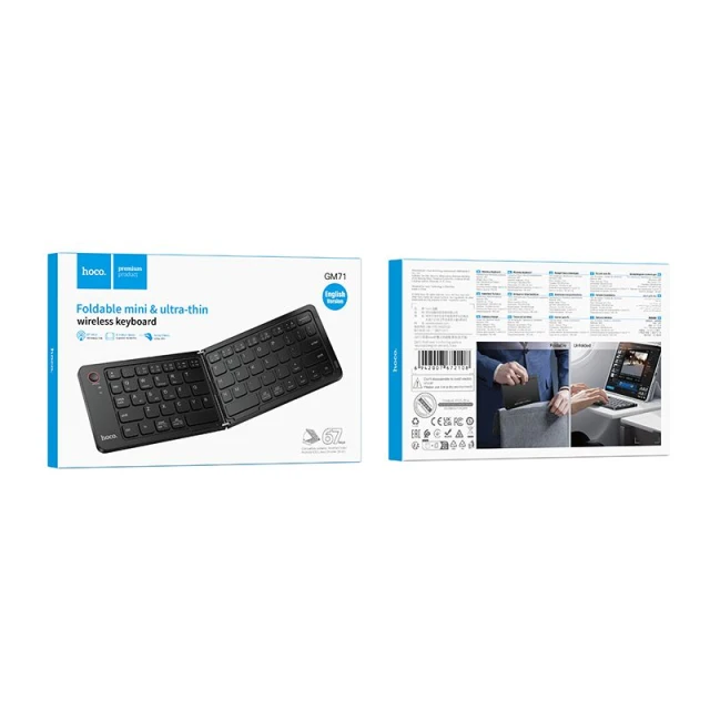 Клавіатура Hoco GM71 бездротова складана QWERTY Black (6942007672108)