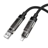 Кабель HOCO U151 4в1 USB-A/C до USB-C/Lightning 240W 1.2 м Black (6942007673532)