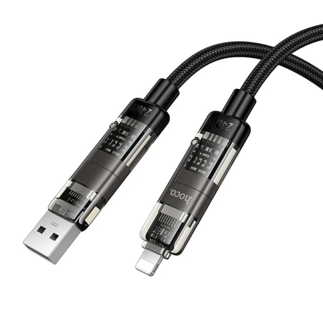 Кабель HOCO U151 4в1 USB-A/C до USB-C/Lightning 240W 1.2 м Black (6942007673532)