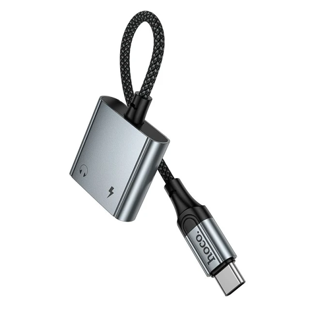 Адаптер Hoco UPA34A AUX USB C на 2x USB C max 10W Grey (6942007673563)