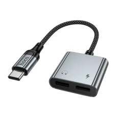 Адаптер Hoco UPA34A AUX USB C на 2x USB C max 10W Grey (6942007673563)