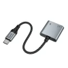 Адаптер Hoco UPA34A AUX USB C на 2x USB C max 10W Grey (6942007673563)