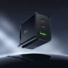 Мережевий зарядний пристрій Hoco N75 2x USB-C + USB-A QC3.0 PD 65W Black (6942007673839)