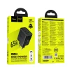 Мережевий зарядний пристрій Hoco N75 2x USB-C + USB-A QC3.0 PD 65W Black (6942007673839)