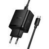 Мережевий зарядний пристрій Hoco N75 2x USB-C + USB-A QC3.0 PD 65W + кабель USB-C Black (6942007673846)