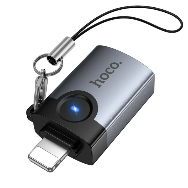 Адаптер Hoco UA46 Victory OTG Lightning на USB A Grey (6942007675628)