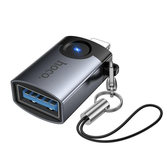 Адаптер Hoco UA46 Victory OTG Lightning на USB A Grey (6942007675628)