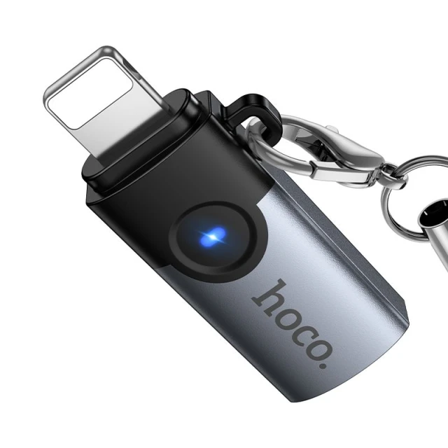 Адаптер Hoco UA46A OTG Lightning на USB C 2A Black (6942007675635)