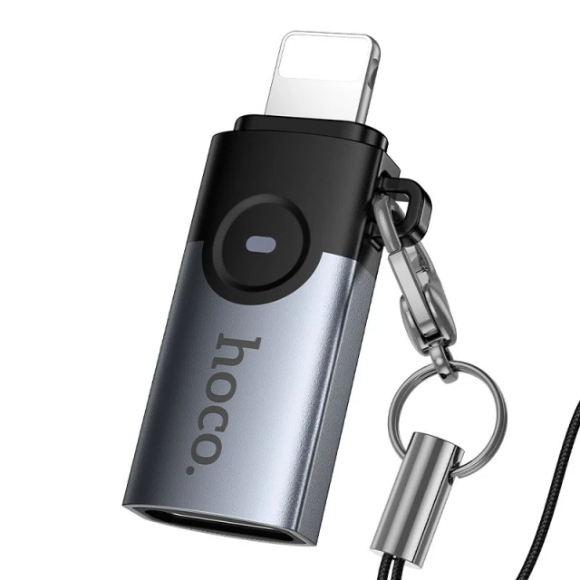 Адаптер Hoco UA46A OTG Lightning на USB C 2A Black (6942007675635)